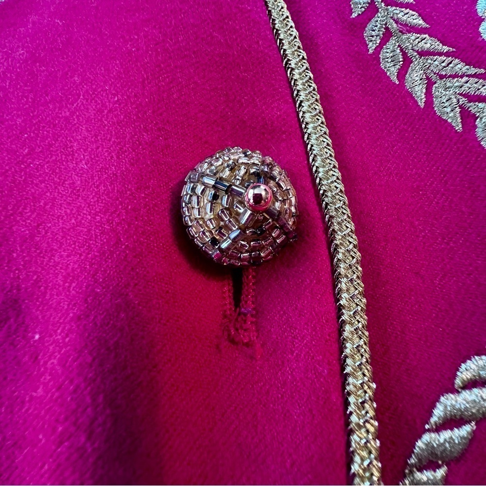 Jenna VTG 100% Wool Embroidered‎ Appliqué Christmas Ornament Button Vest Red L - Picture 12 of 16
